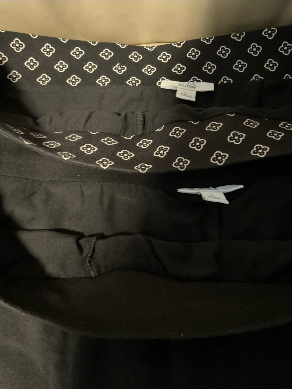 croft & barrow skorts, 1 black and 1 black and white print,